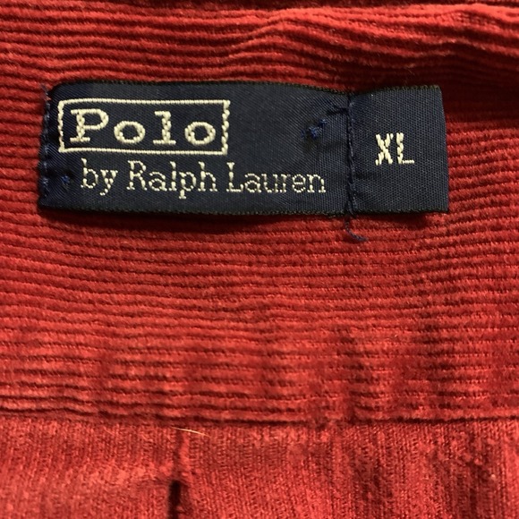 Vintage Polo Ralph Lauren Corduroy Shirt Men's XL Red Button Down Heritage 90s - Picture 9 of 13